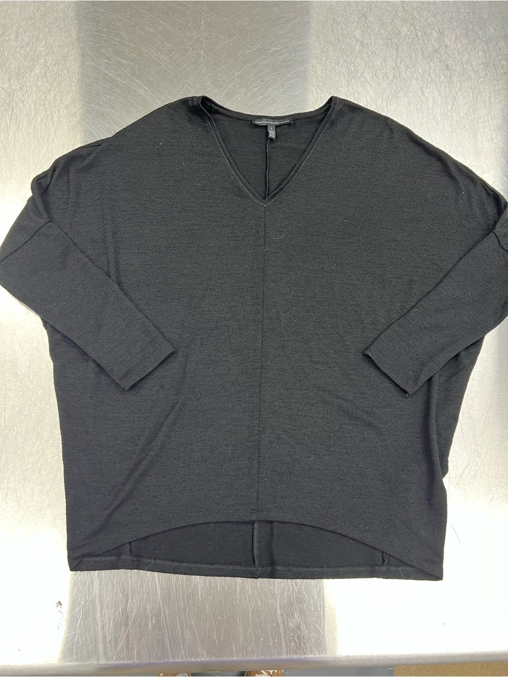 White House Black Market Black V-Neck Knit Sweater Women’s L